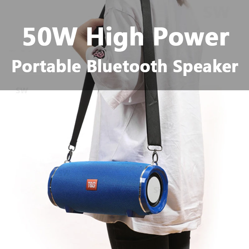 50W High Power TG187 Bluetooth Speaker Wireless Portable Column For PC Computer Speakers Subwoofer Boom Box Music Center FM TF