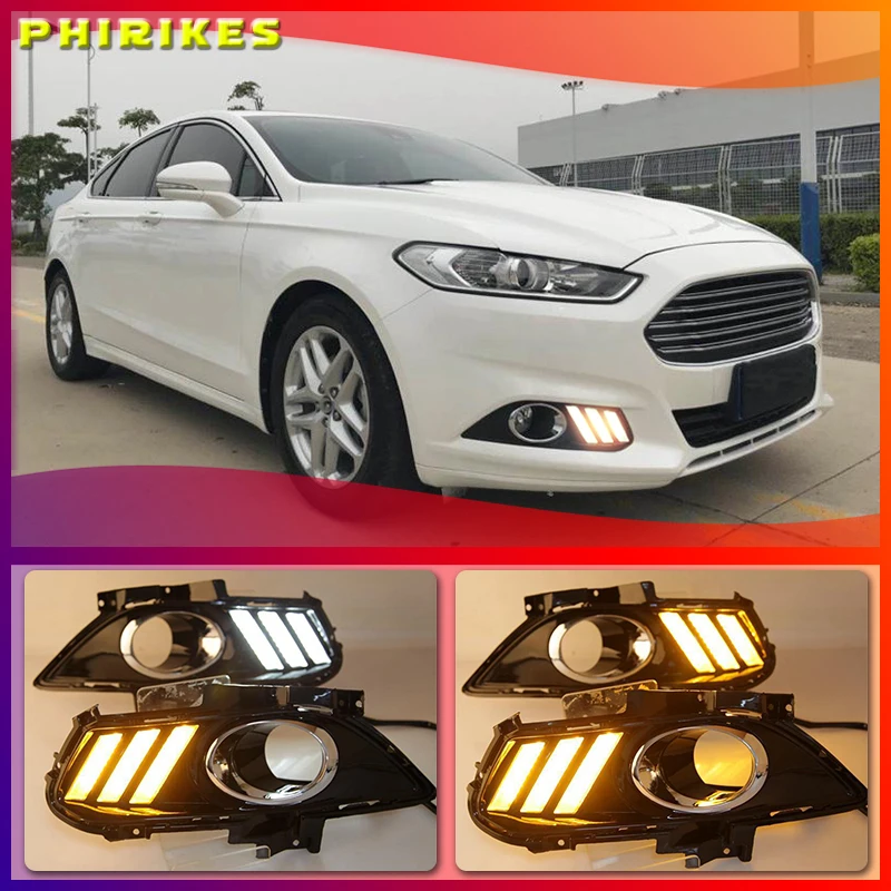 

For Ford Mondeo Fusion 2013 2014 2015 2016 dynamic Yellow Turning Signal Relay Waterproof Car DRL Lamp LED Daytime Running Light