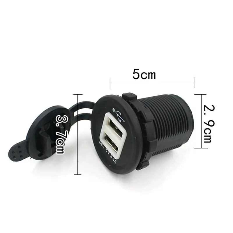 12V-24V Universell Wasserdichte Auto Zigarette Leichter Buchse Dual USB Ladegerät Power Adapter Zubehör Auto ladegerät 5V 2,1 EIN