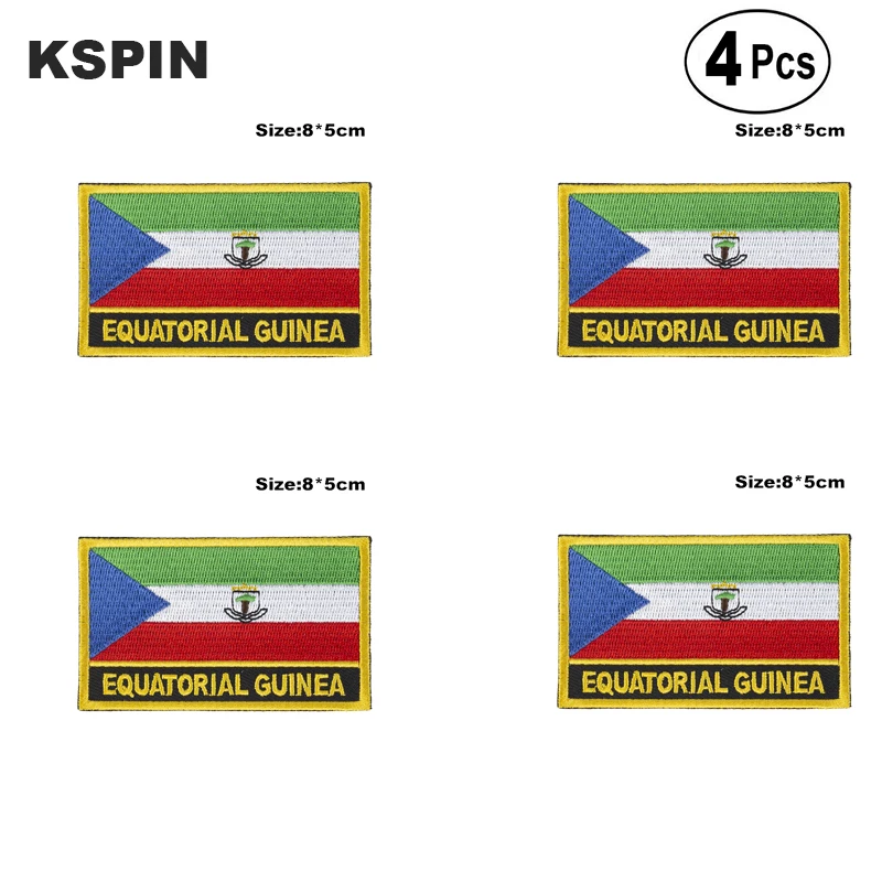 Equatorial Guinea Rectangular Shape Flag Iron on Saw on Patches Embroidered Flag Patches National Flag Patches for Clothing DIY