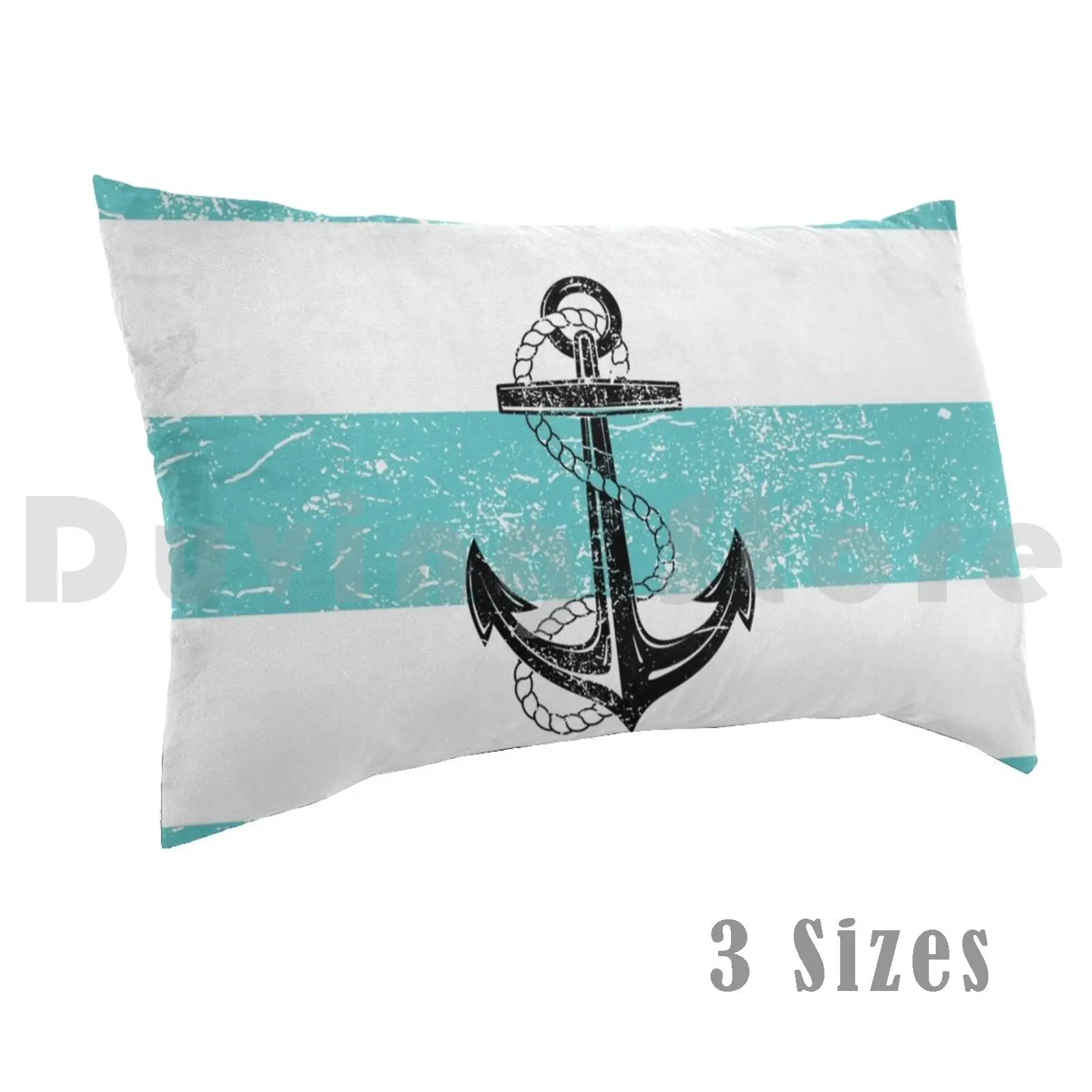 Vintage Anchor Beach Background Pillow Case Printed 35x50 Old Ship Sail Summer Boat Sea Ocean Yatch Acqua Mar