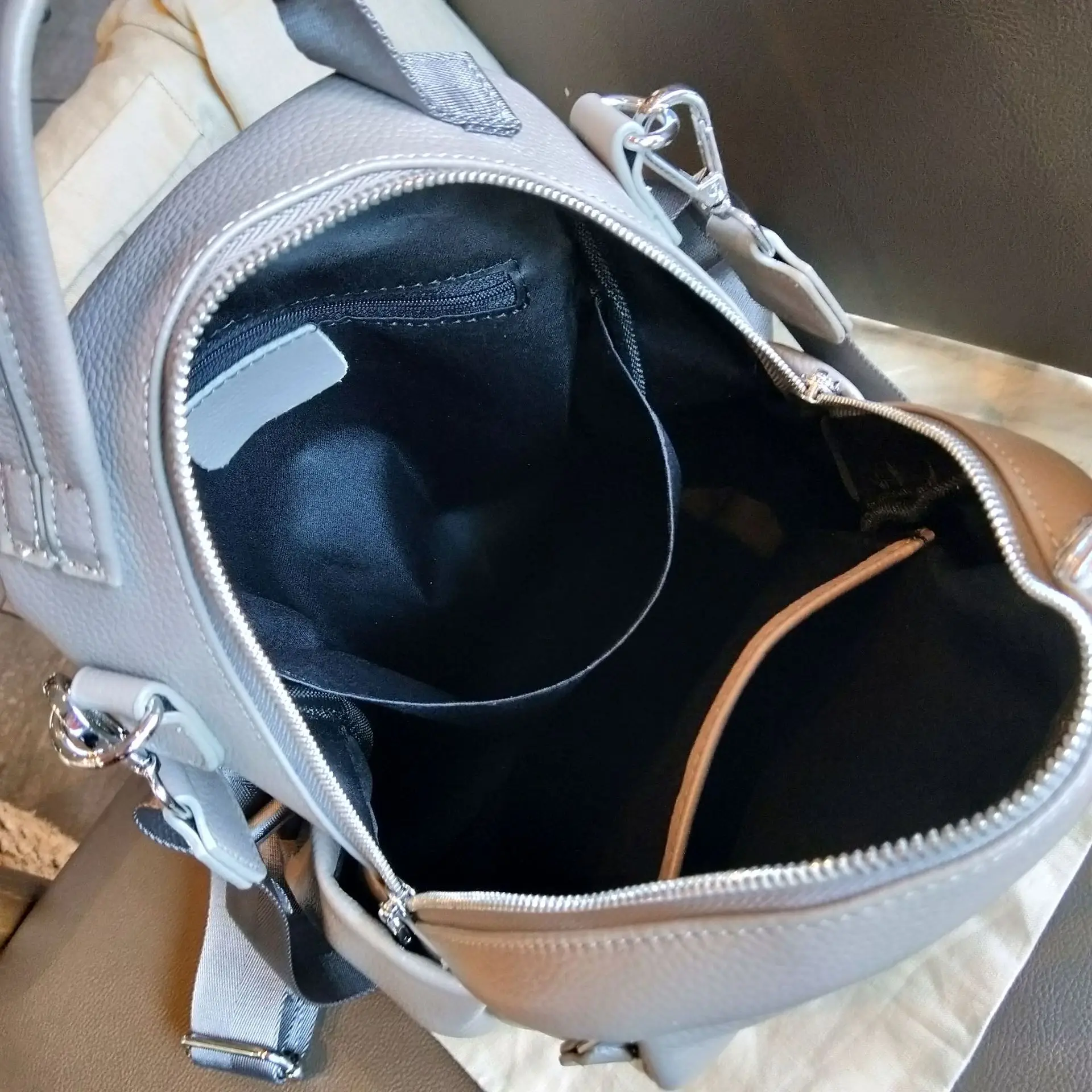 Zaino da donna Ins verde rosa primo strato Bagpack in pelle di vacchetta Design antifurto più borse da viaggio tascabili zaino giornaliero