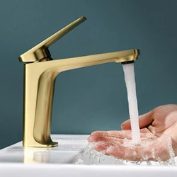 copper Basin Faucet Modern Black Bathroom Mixer Tap Brushed Gold/gray/Chrome Wash basin Faucet Hot and Cold Sink Faucet New