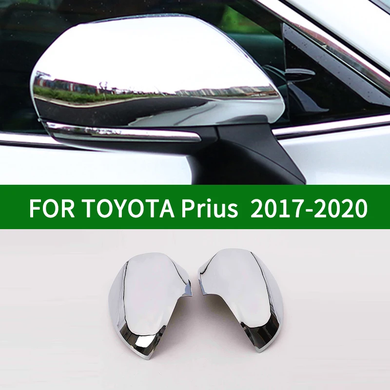 

For TOYOTA PRIUS Prime 2017-2020 car Rearview mirror cover trim, accessories chrome silver Side Turn Signal Mirror Covers 2019