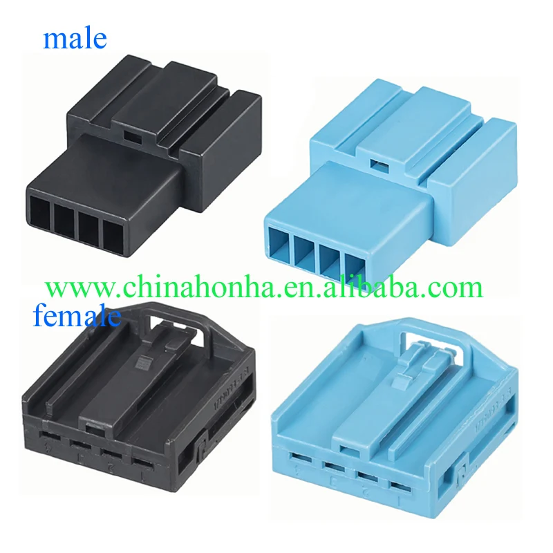 

2sets 4 pin Auto female male connector Car Speaker plug Auto Bass socket Car electric connector 1719093-3