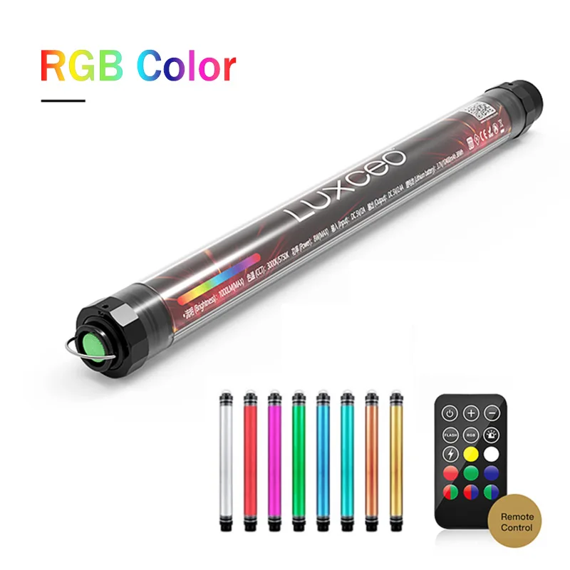 

LUXCEO P7RBG PRO bi color Waterproof Light Stick Handheld RGB LED Video Light 8 Colors Lighting phone APP Remote Control