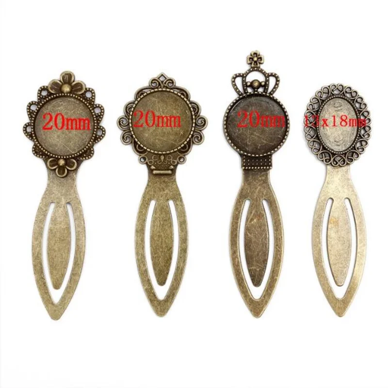 10pcs Antique Bronze Cabochon Base Bezel Trays Bookmark Glass Pendant Setting Dome for DIY Charm Punk Jewelry Making Accessories