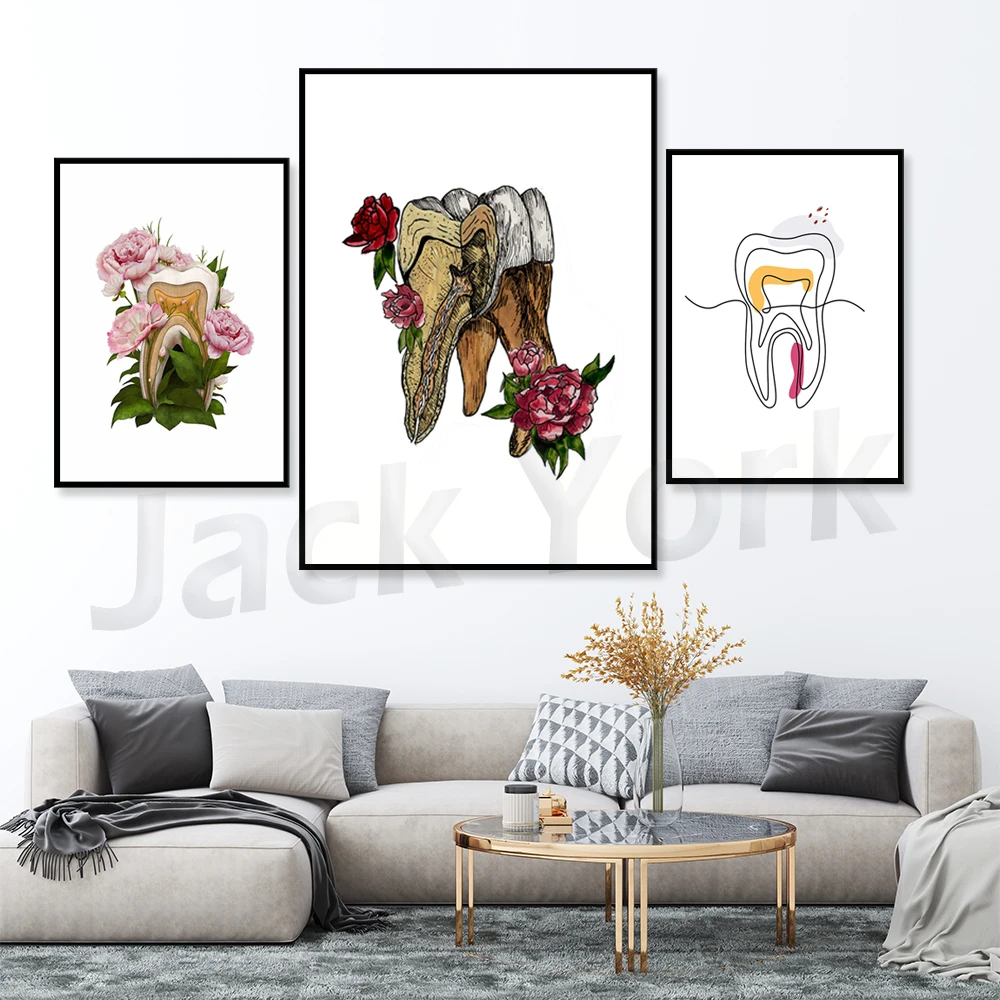 Flower anatomy art poster, tooth anatomy art prints, wall art, printable and downloadable, digital art