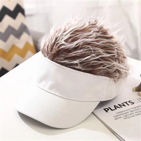 2024 Baseball Cap With Spiked Hairs Wig Baseball Hat With Spiked Wigs Men Women Casual Concise Sunshade Adjustable Sun Visor