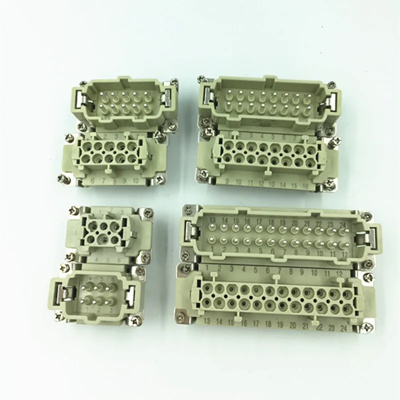 Connecteur rectangulaire robuste, fiche Aviation, connecteur chaud mâle et femelle, Insert HE-016-M F 16 Core