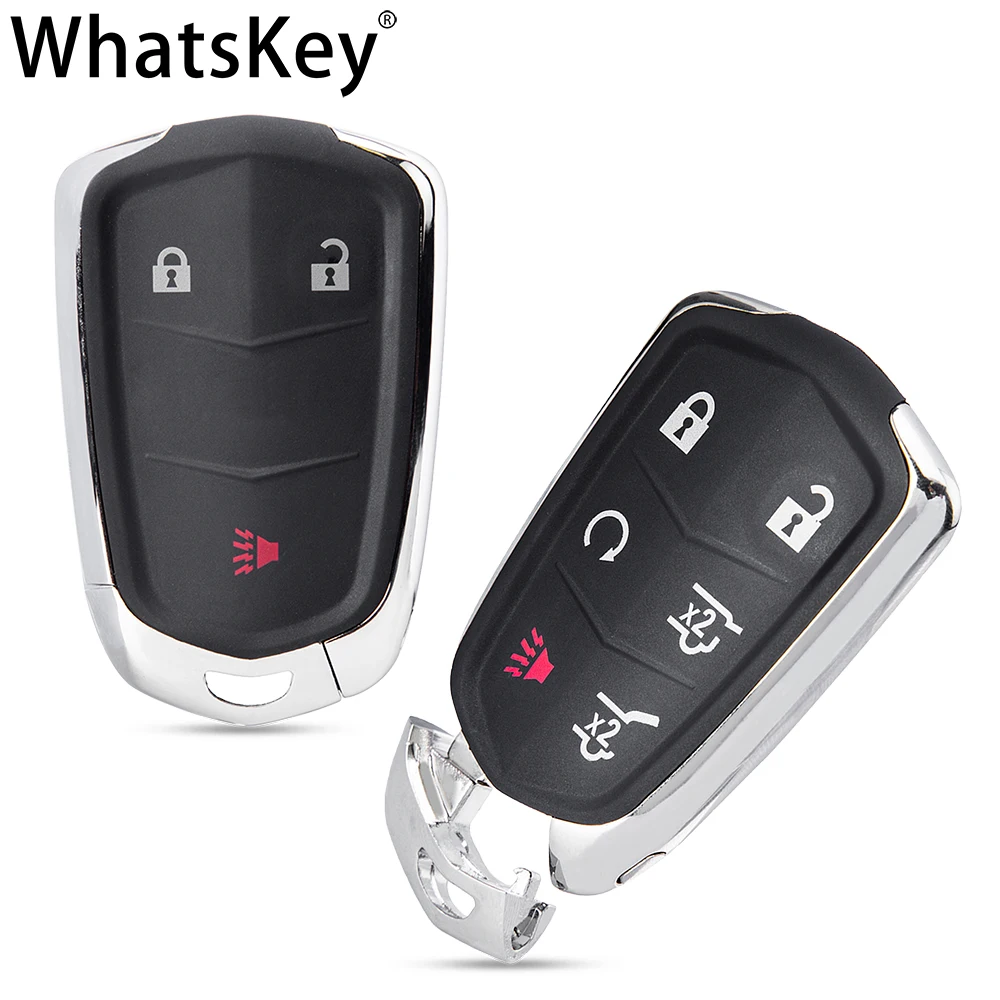 WhatsKey 3/4/5/6 Buttons Remote Smart Key Shell Fob Case Cover For Cadillac Escalade SRX ESV XTS XT5 CTS CT6 ATS Car Key Case