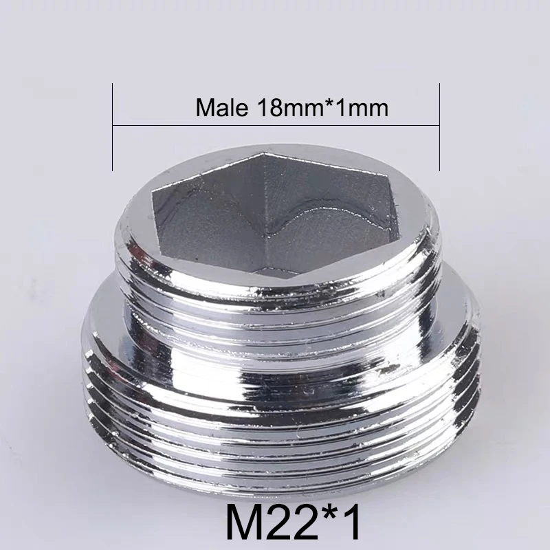 Copper Nickel Plated M22 Reducer Faucet Adapter 16 18 20 22 24 26 28 30mm Male Female  Kitchen Bathroom Brass Water Tape Joint