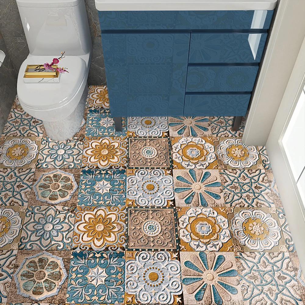 الاسباني نمط الرجعية متجمد البلاط ملصقات جدار الطابق المطبخ سطح المكتب الحمام خلفية عدم الانزلاق الأرض الفن صور مطبوعة للحوائط