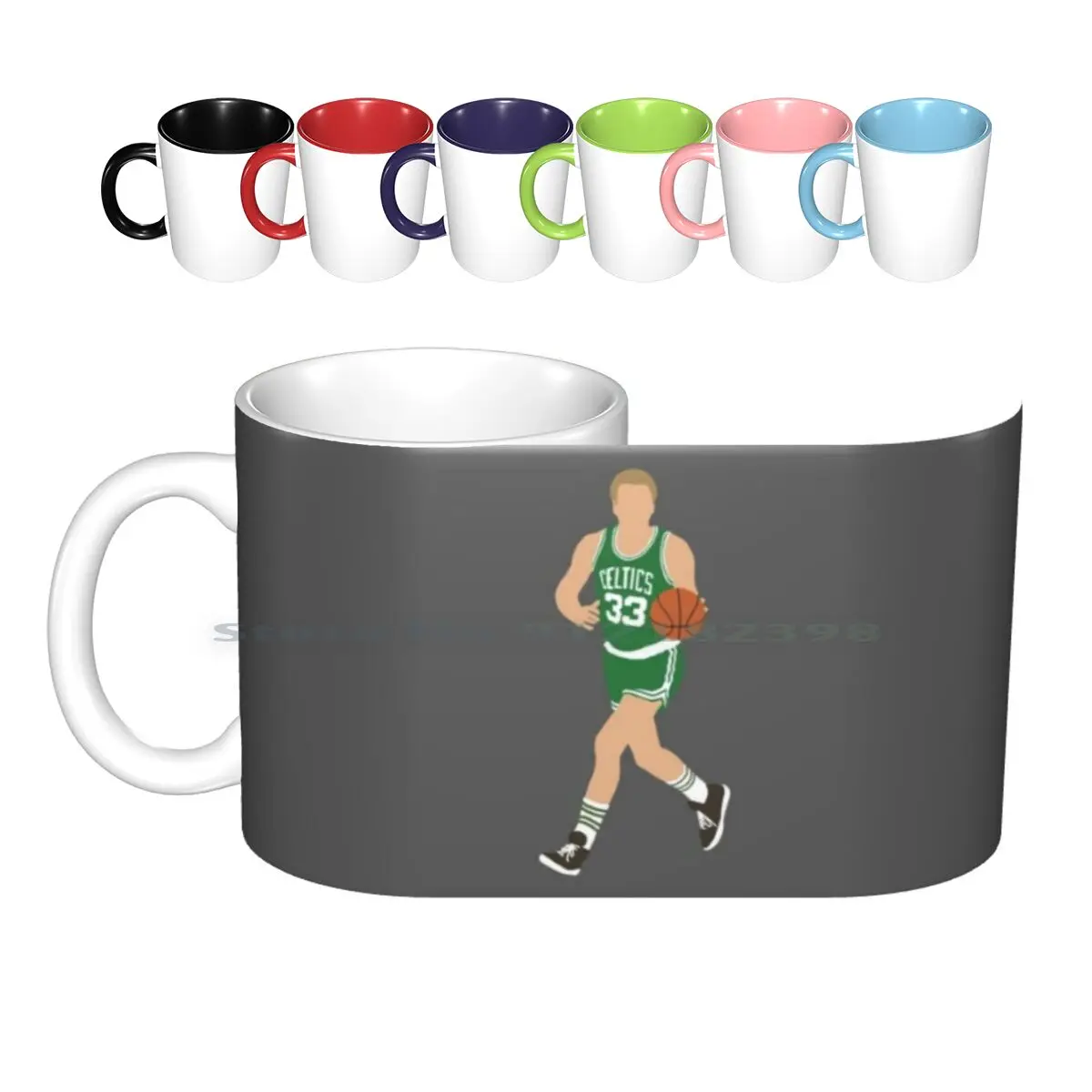 Larry Bird Ceramic Mugs Coffee Cups Milk Tea Mug Larry Bird Basketball Sports Boston Irish Sport Athlete Classic Cartoon