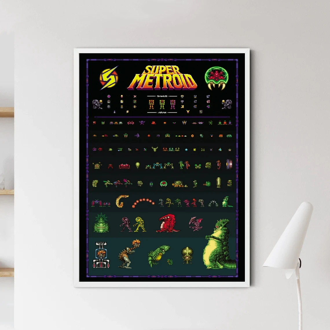 Super Metroid Samus Ridley Mother Brain Poster Canvas Print Modern Home Wall Painting Decoration (No Frame)