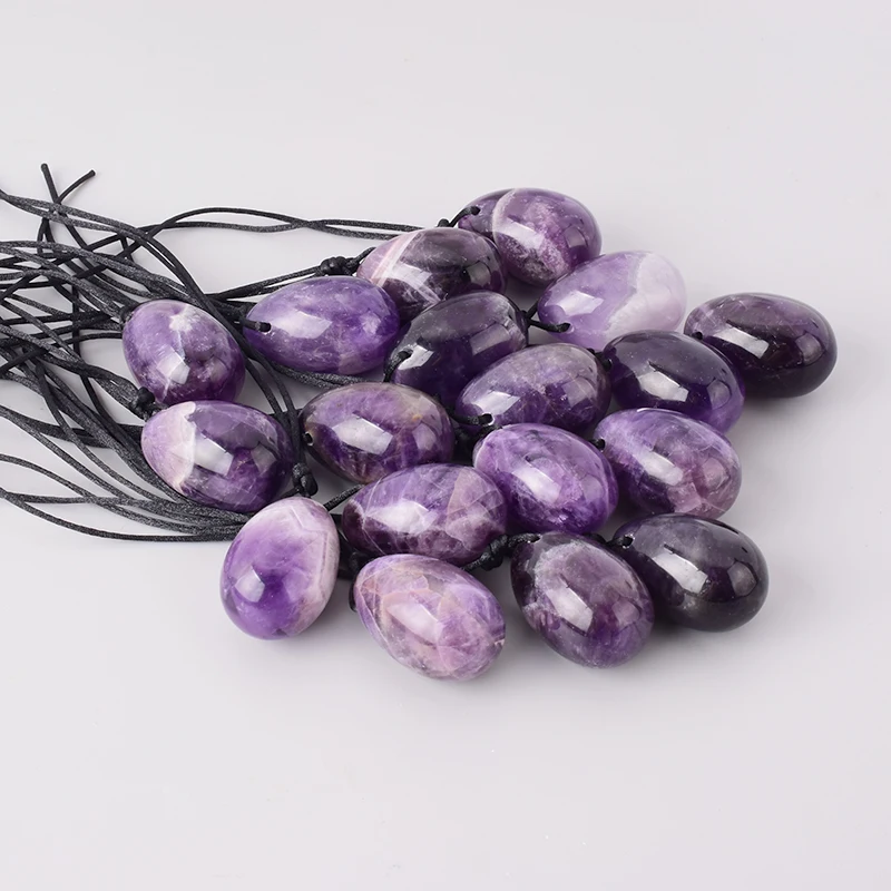 Amethist Ei Yoni Massage Set Crystal Quartz Natuursteen Minerale Bal Kegel Oefening Bekkenbodem Spier Vagina Gezondheidszorg