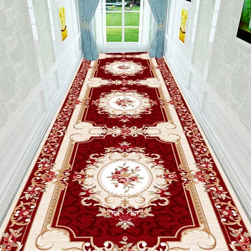 Nordic Stair Long Carpet, European Style, Corridor, Hallway Carpets, Hotel Aisle Rug, Home Entrance Doormat, Wedding Floor Rugs