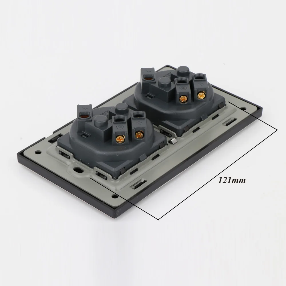 EU Double Power Socket Schuko, Schuko Power Panel, 16A EU Standard Wall Outlet