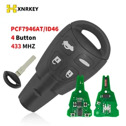 XNREKY Car Remote Key 4 Buttons 433MHZ Smart Car Key for Saab 9-3 93 2003-2007 LTQSAAM433TX with PCF7946AT chip with blade