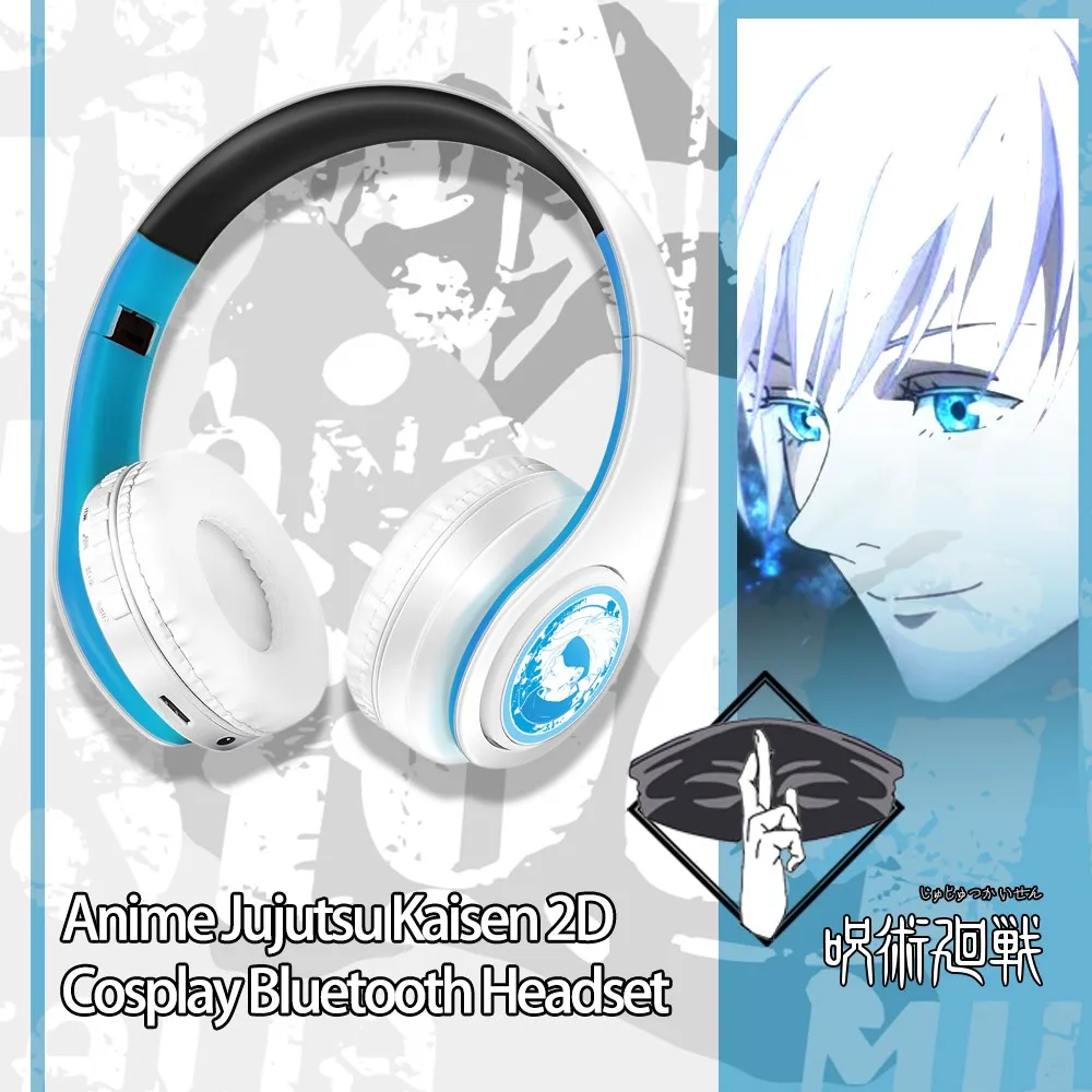 Cosplay Anime Jujutsu Kaisen Gojou Satoru Hint Tone Wireless Bluetooth Headset Head Mounted Plug In Card Mobile Phone Headphones