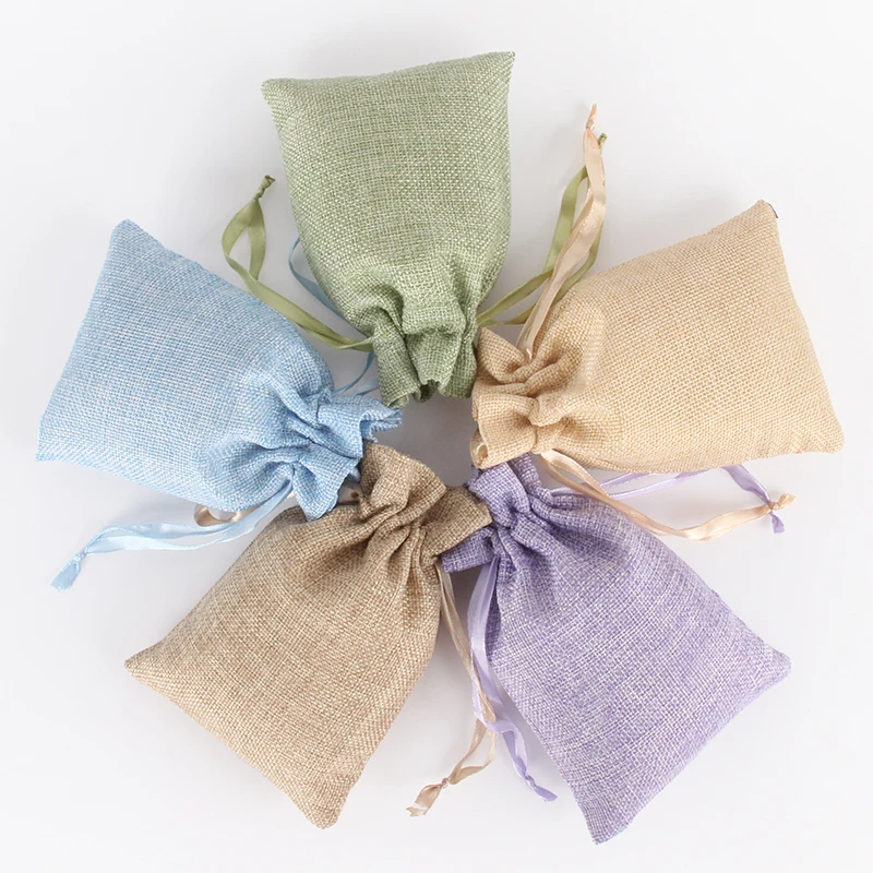 

10pcs/lot 10x15cm Burlap Jute Linen Drawstring Pouches Reusable Bags Jewelry Christmas Rustic Bag Can Print Logo