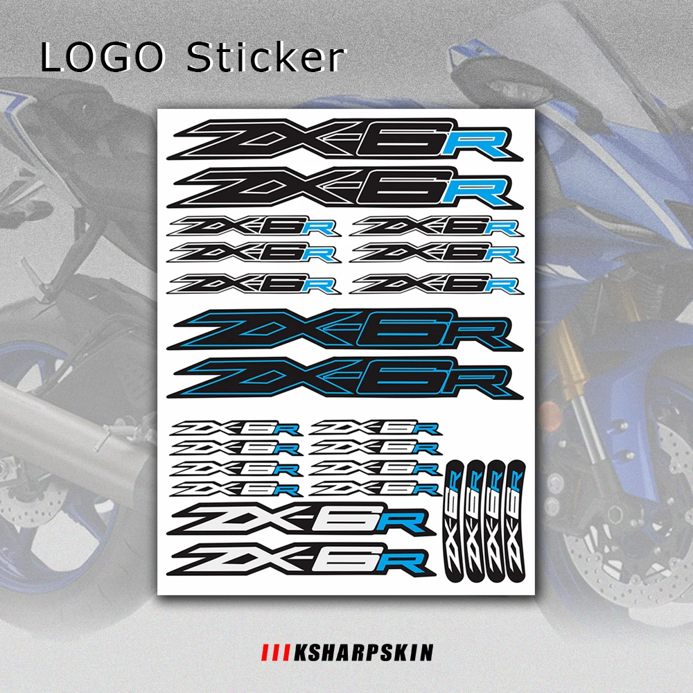 

Motorcycle Helmet Decals Logo Stickers Shock Absorber Decals Reflective Waterproof Body Sticker Logo For Kawasaki ZX-6R zx-6 r