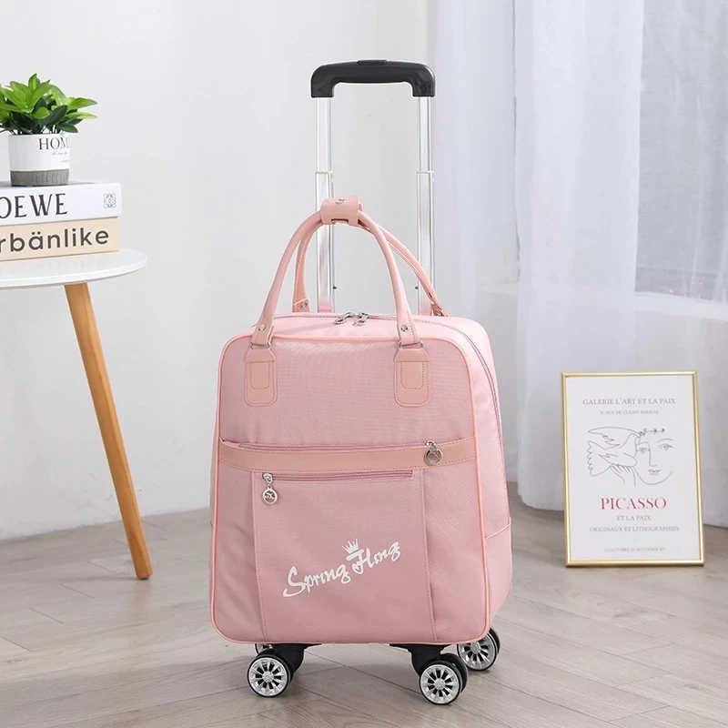 Multifunctional Mute Waterproof Rolling Luggage Bags Women Travel Trolley School Backpack Bag with Wheeled Backpacks Suitcase