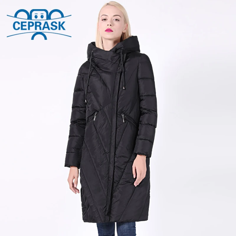 2023 New Winter Coat Women Outerwear Long Windproof Collar Women Parka Stylish Hooded Thick Women's Jacket CEPRASK