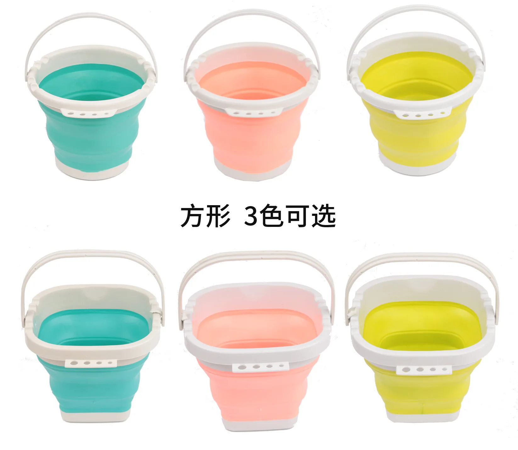 Folding Bucket with Compartments for Art Painting Portable Pen Wash Pot Gouache Watercolor Paint Silicone Pen Wash Bucket