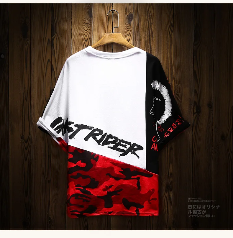 Hip Hop Half Sleeve Fashion Hip Hop Printed Fashion Tshirt Men Cotton Street Anime Japanese Men Shirt Rapper Clothing New