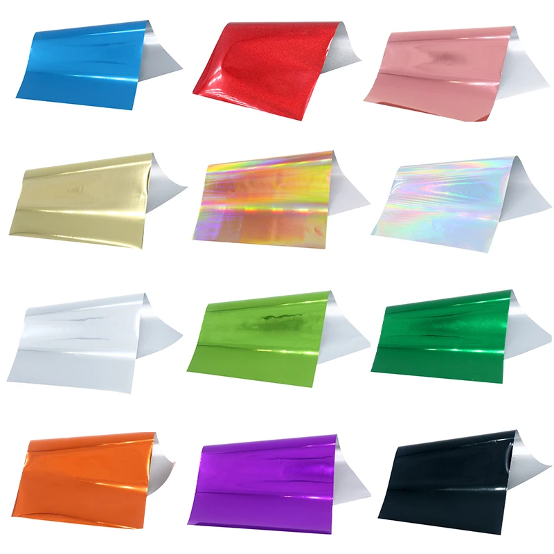 10pcs Hot Stamping Foil Holographic Heat Transfer Aluminum Laminator Foil 8x15cm for DIY Art Craft Christmas Gift Wrapping Paper