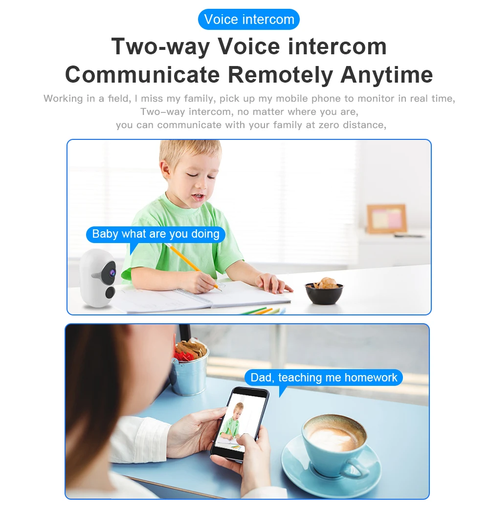 Outdoor 1080P Wifi Camera Rechargeable Battery IP Cam Waterproof Wireless Powered Home OfficeSecurity Camera Support Solar Panel