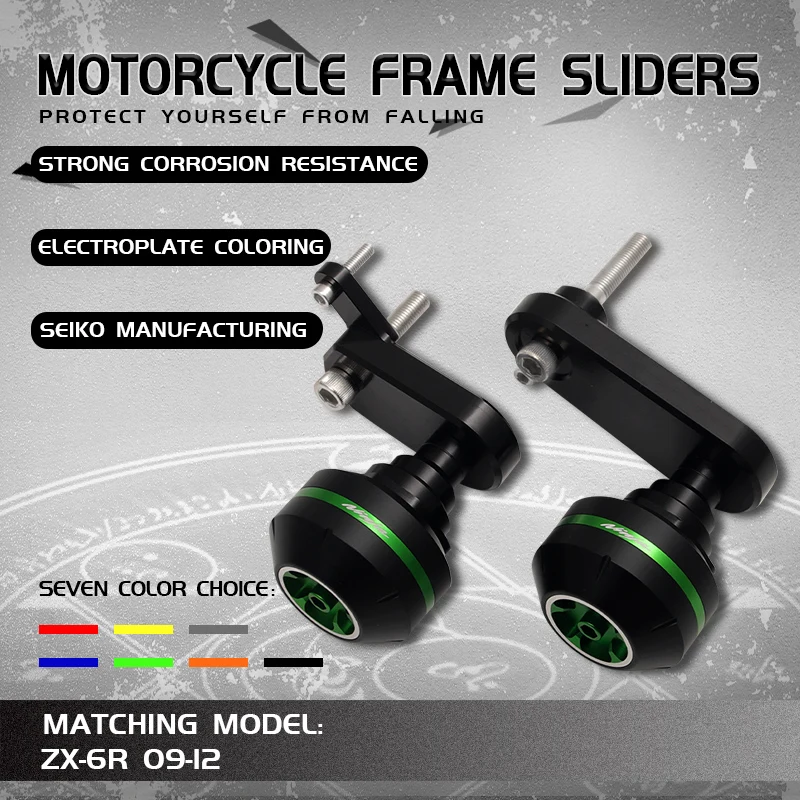 

CNC Frame Sliders Crash Pad Cover Falling Protector Guard For ZX636 ZX6R ZX-6R 09 10 11 12 2009 2010 2011 2012 Motorcycle