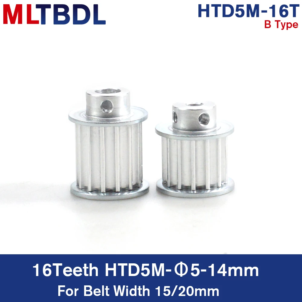 16 Teeth HTD 5M Synchronous Timing Pulley Bore 5/6/6.35/8/10/12mm for Belt Width 15/20mm HTD5M Belts gear wheel 16Teeth 16T BF