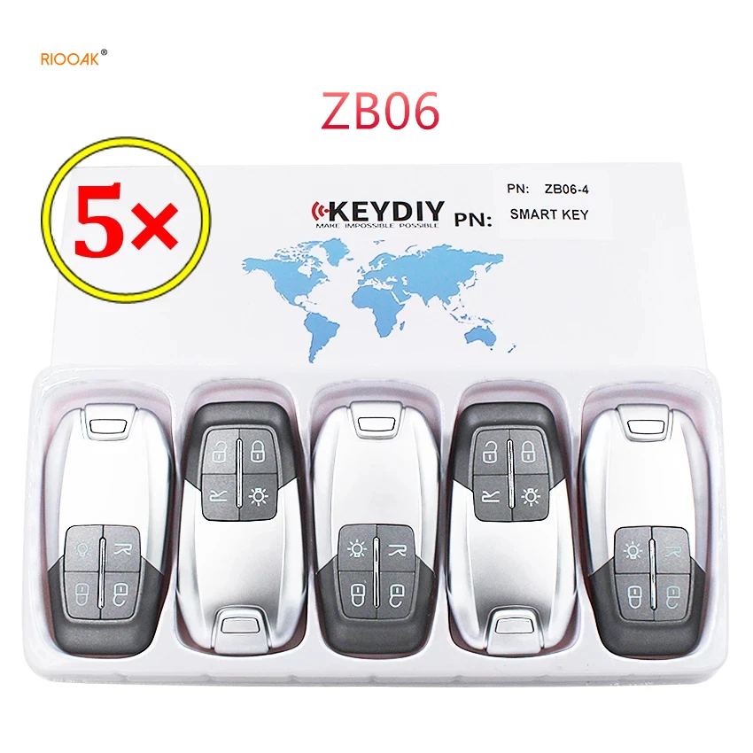 

RIOOAK 5PCS/LOT Universal Smart Key ZB06 for KD-X2/KD900/KD200/URG200/KD MINI key programmer For honda civic ford focus fusion