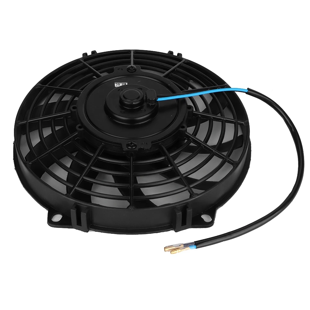 Universal Cooling Fan 24V 9in Car Curved Blade Air Conditioner Condenser Electric Cooling Fan for Car Truck Eengineering Van ABS