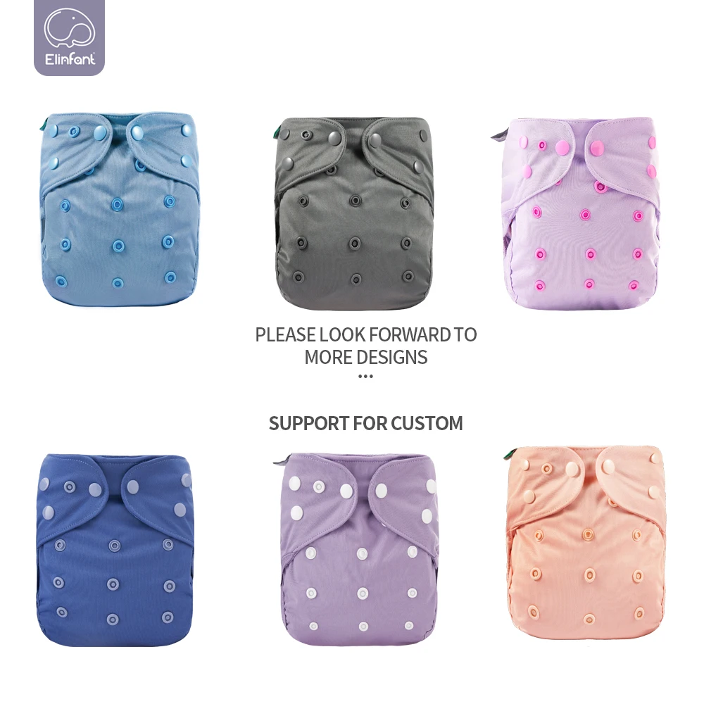 Elinfant 10 Pcs/set Adjustable Size Cloth Diaper Cover with Recyclable and Reusable Washing One Size Diapers Fit 3~15kg Baby