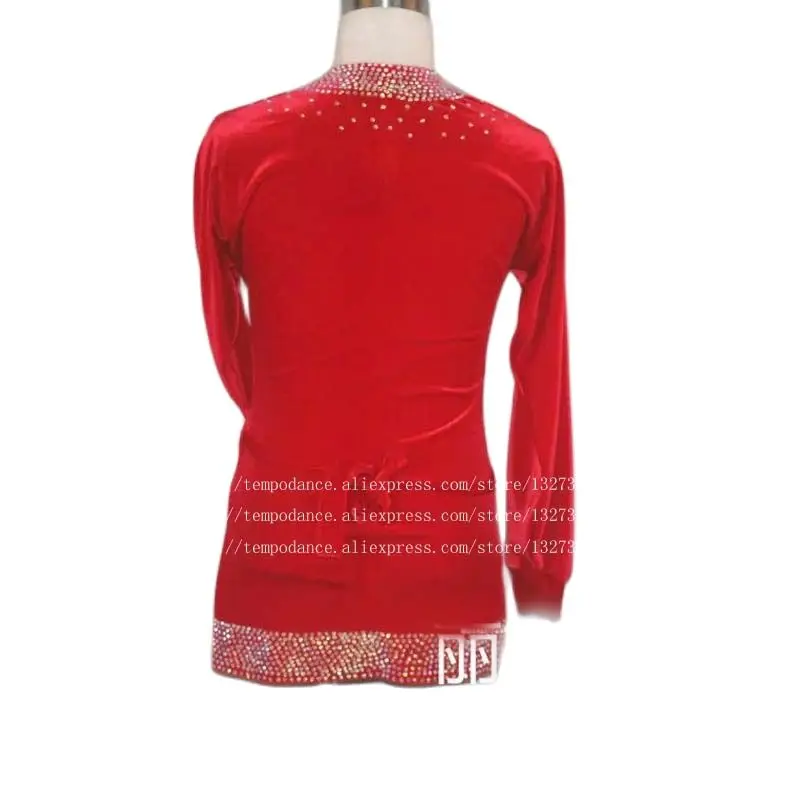 Red Velvet Ballroom Dancing Man Ballroom Dance Tops Mens Ballroom Shirts Latin/Tango/Rumba Dancewear Shirt Top light bule