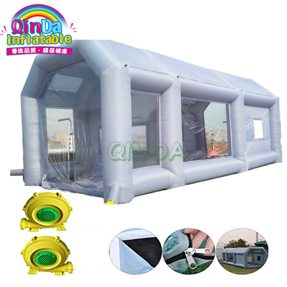 

9m*4m*3m Inflatable Paint Booth Gray Portable Spray Booth As Painting Room For Sale