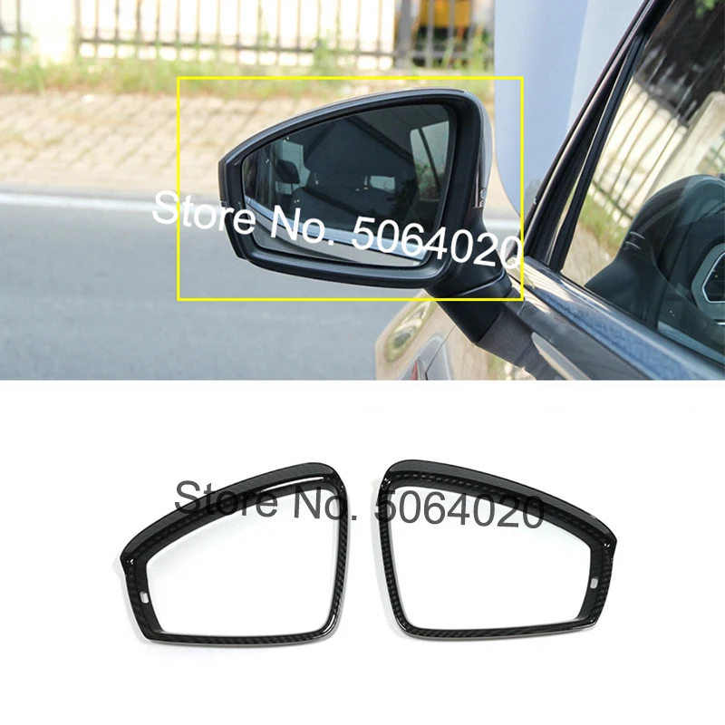 

ABS Carbon fiber For VW Tiguan MK2 2016 2017 2018 2019 Car Rearview mirror rain eyebrow Sunny visor Cover Auto Accessories