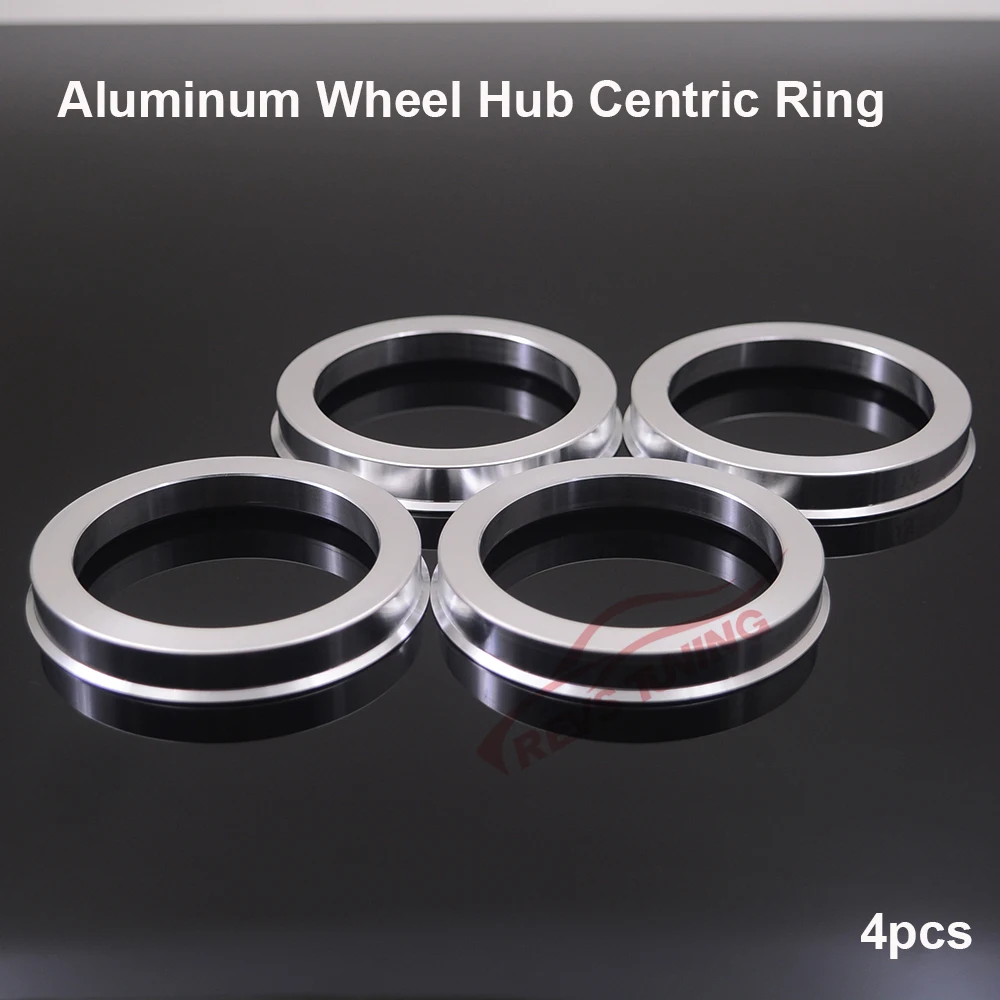 4PCS Aluminum OD: 72.62mm To ID: 54.1/56.1/56.6/57.1/58.1/60.1/63.3/64.1/66.1 Car Wheel Hub Center Centric Rings Bore Spacer