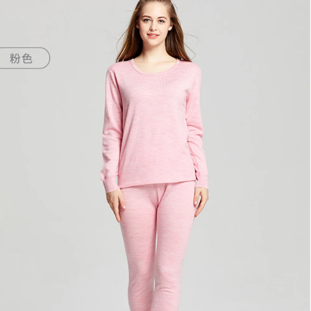 100% genuine wool brushed merino thermal underwear women thermo shirt thermos winter warm long johns mens couple set inner wear