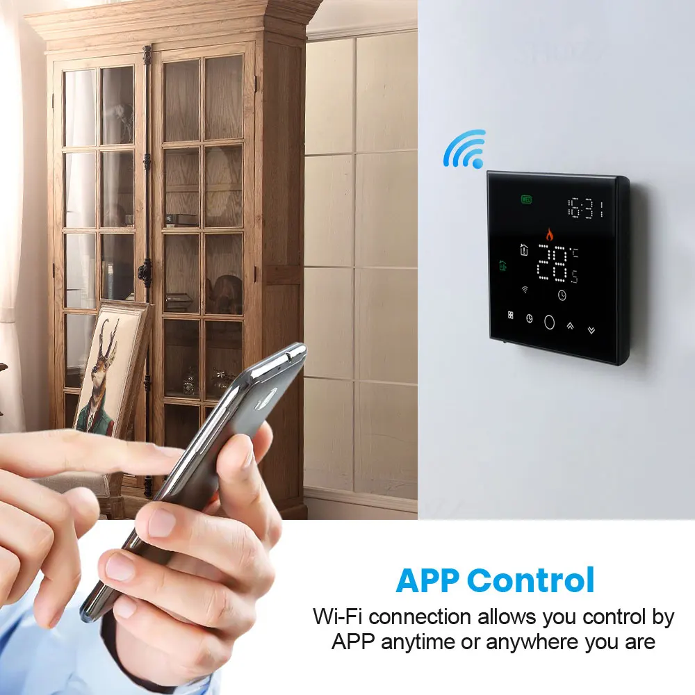 

90-240V/24V Smart WIFI Heating Thermostat for GAS/Water/Electric Floor Heating Warm Floor Smart Home Control For Google Alexa