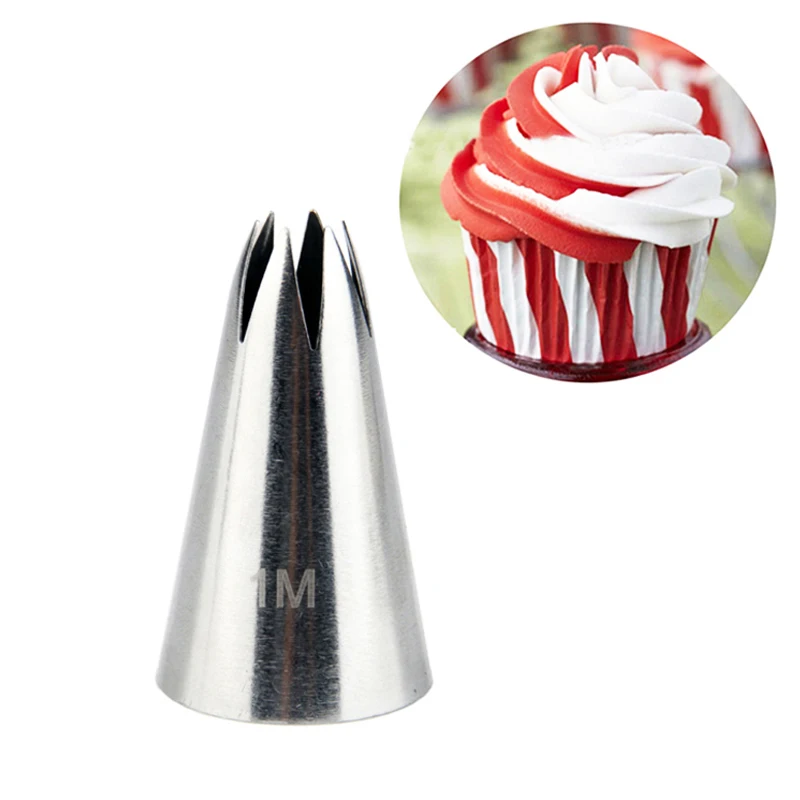 

#1M Stainless Steel Cream Cupcake Pastry Nozzles Cake Decorating Icing Piping Tips Baking Tools