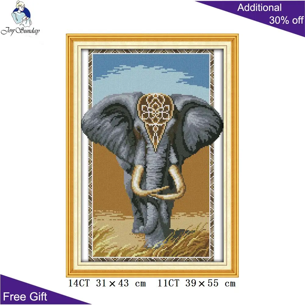 Joy Sunday-Elephant Home Decor, Elephant King, madre e figlio, A Happy Family kit punto croce, D540, D548(1), D549(2), D713