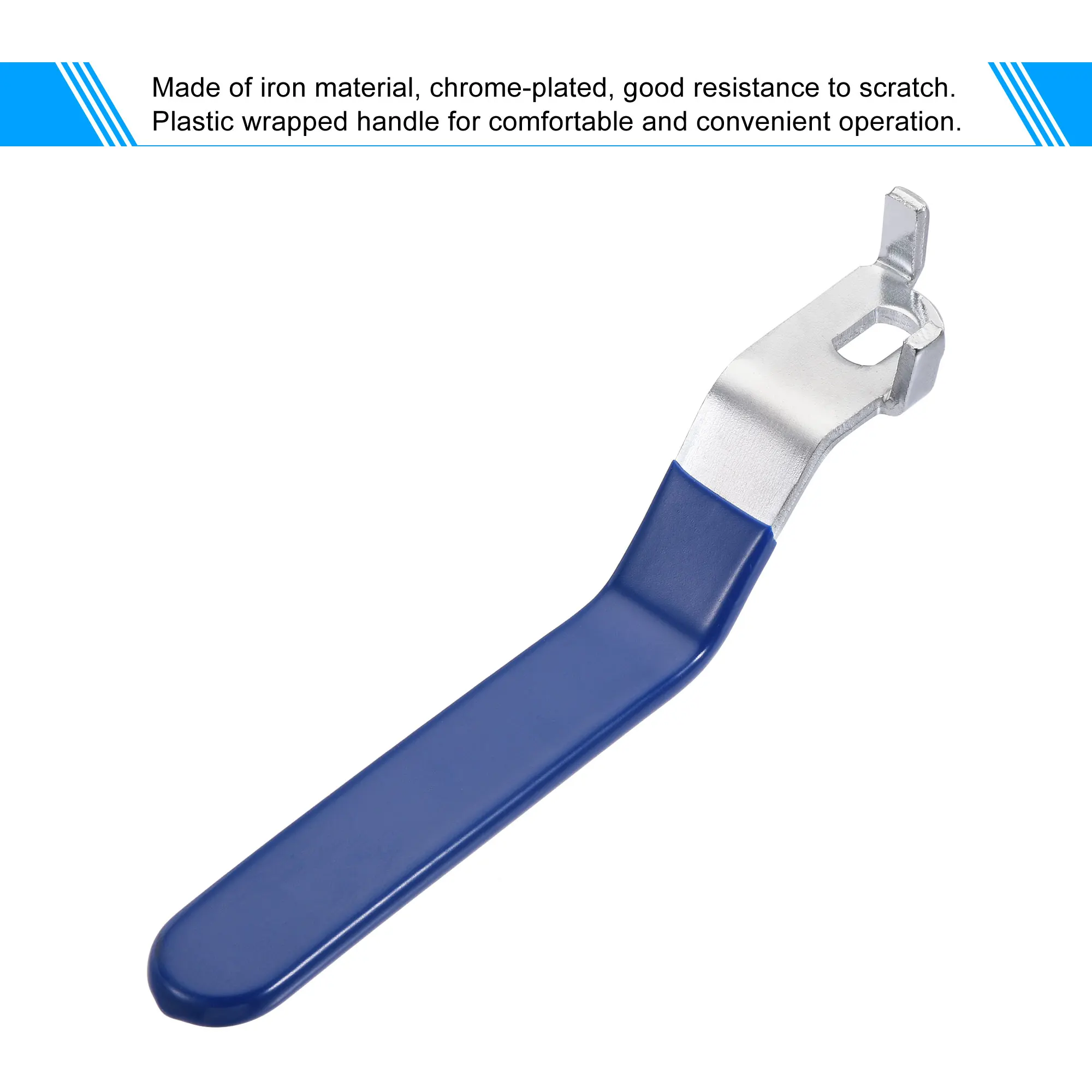 Uxcell 1 pz maniglia a leva ferro cromato sostituzione quarto di giro con impugnatura in plastica maniglia valvola blu per valvola a sfera DN80