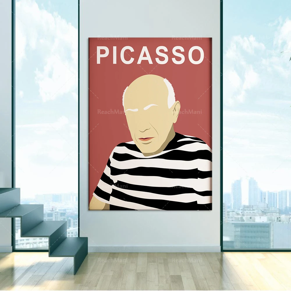 Pablo Picasso Poster, Impression minimaliste, Artistes célèbres, Idée cadeau, Pop Art Contemporain, Célébrité, Décor de classe