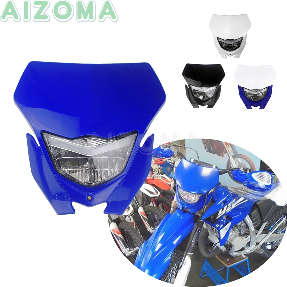 Supermoto Dirt Bike Headlight Fairing H4 12V Head Lamp For Kawasaki Yamaha YZ WR TTR XT YZF WRF 125/250/426/450 R WR250 WR450