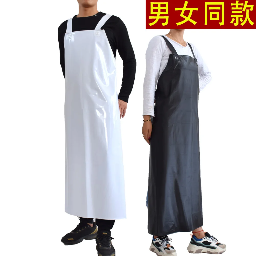 Apron waterproof and oil-proof thickened lengthened acid and alkali resistant apron