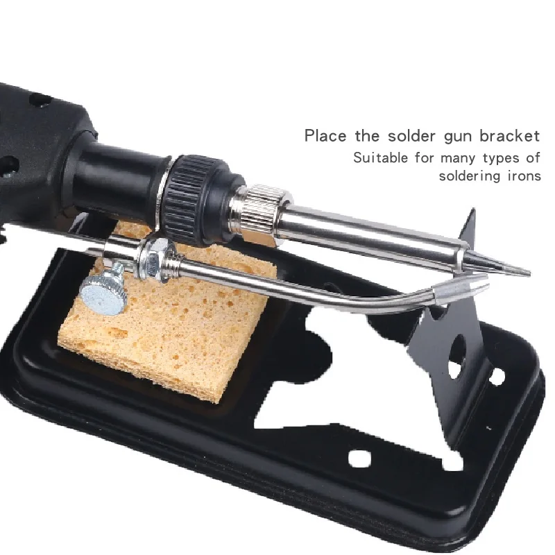 Electric Soldering Iron Stand Holder With 1Pcs Welding Cleaning Sponge Cleaner High Temperature Resistant Welding Accessories